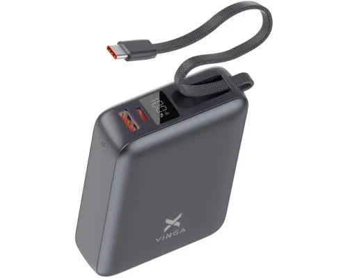 Батарея універсальна Vinga 20000 mAh 45W Display Cable (VPBB2045C)