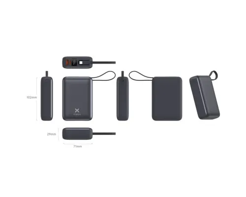 Батарея універсальна Vinga 20000 mAh 45W Display Cable (VPBB2045C)