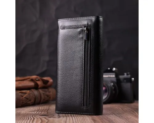 Гаманець ST Leather З натуральної шкіри Чорний (22523)