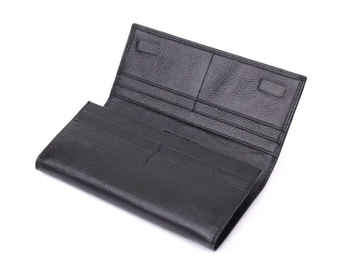 Гаманець ST Leather З натуральної шкіри Чорний (22523)