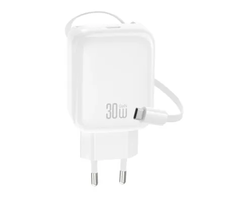 Зарядний пристрій XO 1xUSB-C PD30W GaN + cable USB-C to USB-C (XO-QC17)