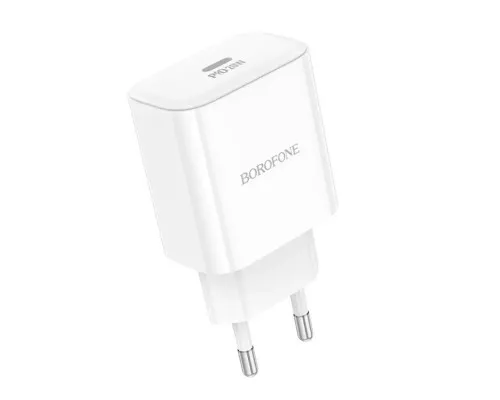 Зарядний пристрій BOROFONE 1xUSB-C PD20W BA81A white (6941991108181)