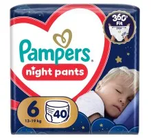 Підгузки Pampers Night Pants Розмір 6 (13-19 кг) 40 шт (8006530320603)