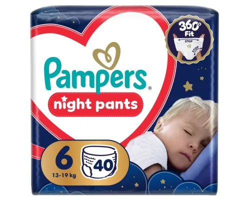 Підгузки Pampers Night Pants Розмір 6 (13-19 кг) 40 шт (8006530320603)