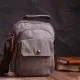 Сумка Vintage Чоловіча з щільного текстилю Сіра (22217)
