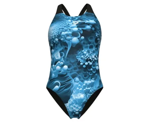Купальник Arena Blue Flowers Swimsuit V Back 009027-850 синій, чорний 44 (3468337506461)