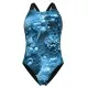 Купальник Arena Blue Flowers Swimsuit V Back 009027-850 синій, чорний 44 (3468337506461)
