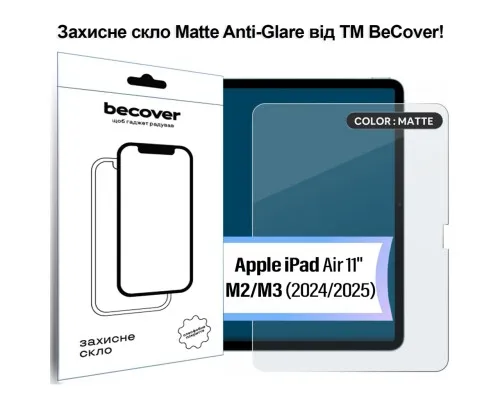 Скло захисне BeCover Matte Anti-Glare Apple iPad Air 11" M2/M3 (2024/2025) (713705)
