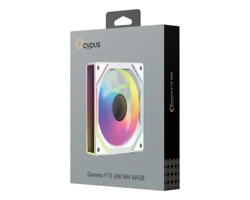 Кулер до корпусу OCYPUS GAMMA F12 ARGB REVERSE BLADE білий (GAMMA-F12-WH1AM01U-GL)