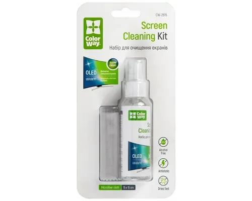 Спрей для очищення ColorWay Screens Cleaning Kit TV/OLED/LED/LCD 60ML + Microfibre (CW-2615)