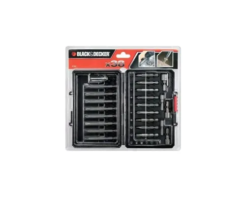 Набір біт Black&Decker PH0,PH1,SL4,SL6,Pz1,Pz2,Тx10,Тx20,L 25,50,75 мм,38 шт, кейс (A7202)