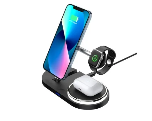 Зарядний пристрій Armorstandart Wireless Charging H102 3 in 1 Magnetic Black (ARM78103)