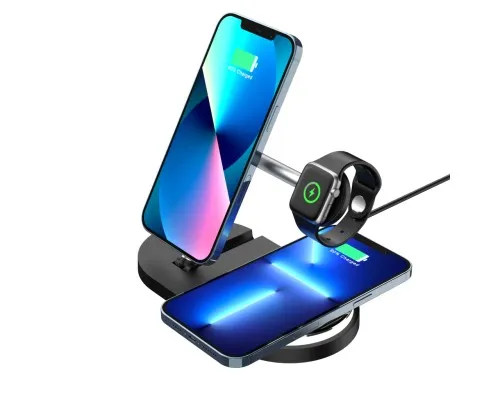 Зарядний пристрій Armorstandart Wireless Charging H102 3 in 1 Magnetic Black (ARM78103)