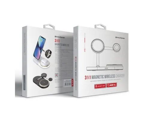 Зарядний пристрій Armorstandart Wireless Charging H102 3 in 1 Magnetic Black (ARM78103)