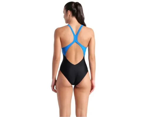 Купальник Arena Breath Swimsuit V Back Lb 008330-580 синій, чорний, бірюзовий 36 (3468337421962)
