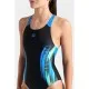 Купальник Arena Breath Swimsuit V Back Lb 008330-580 синій, чорний, бірюзовий 36 (3468337421962)