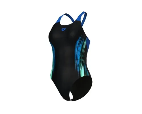 Купальник Arena Breath Swimsuit V Back Lb 008330-580 синій, чорний, бірюзовий 36 (3468337421962)