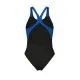 Купальник Arena Breath Swimsuit V Back Lb 008330-580 синій, чорний, бірюзовий 36 (3468337421962)