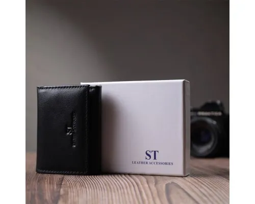 Гаманець ST Leather З натуральної шкіри Чорний (22742)