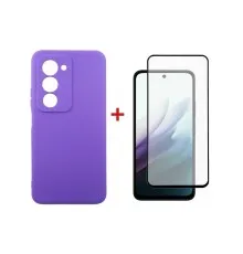 Чохол до мобільного телефона Dengos Carbon Kit for Xiaomi Redmi 15 4G case + glass Purple (DG-KM-164)