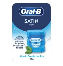 Зубна нитка Oral-B Satin Tape М'ятна Вощена 50 м (8006530114196)