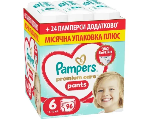 Підгузки Pampers Premium Care Pants Розмір 6 (13-19 кг) 96 шт (8006530315814)