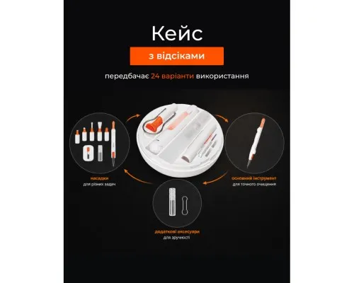 Універсальний чистячий набір 2E Multifinctional cleaning kit 24in1 white-orange (2E-SK24IN1)