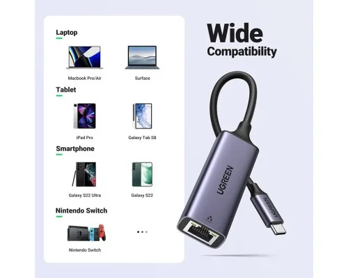 Перехідник USB-C to RJ45 Ethernet 1000Mbps CM199 Ugreen (50737)