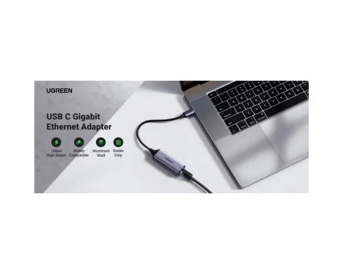 Перехідник USB-C to RJ45 Ethernet 1000Mbps CM199 Ugreen (50737)