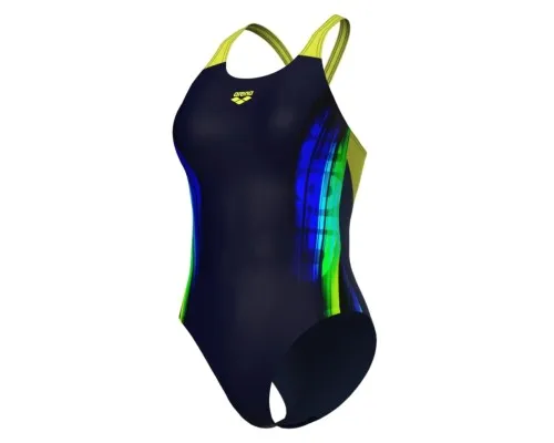 Купальник Arena Breath Swimsuit V Back Lb 008330-760 чорний, жовтий, зелений, синій 36 (3468337422037)