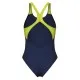Купальник Arena Breath Swimsuit V Back Lb 008330-760 чорний, жовтий, зелений, синій 36 (3468337422037)
