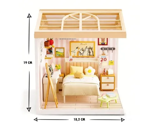 Конструктор Mini House румбокс серії Інтер'єр – Спальня (світло) (8004)