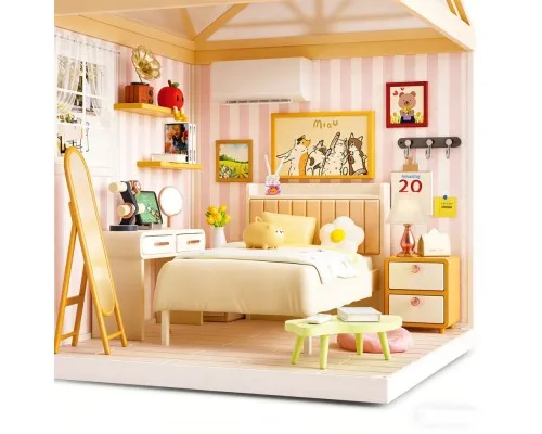 Конструктор Mini House румбокс серії Інтер'єр – Спальня (світло) (8004)