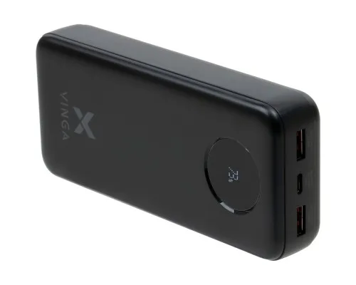 Батарея універсальна Vinga 20000 mAh 22.5W Display Black (VPBB2022)