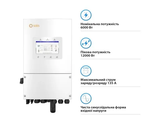 Сонячний інвертор Solis S6 6kW (S6-EH1P6K-L-PLUS)