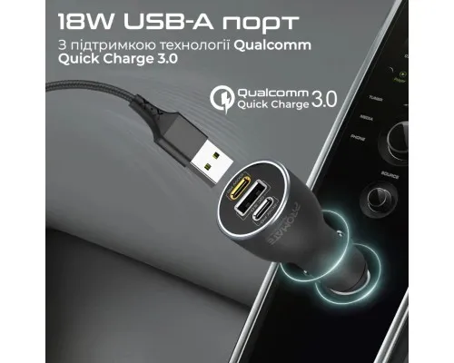Зарядний пристрій Promate 2xUSB-C + USB-A (powerdrive-120.black)