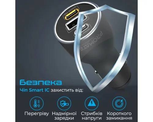 Зарядний пристрій Promate 2xUSB-C + USB-A (powerdrive-120.black)