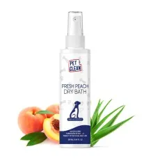 Шампунь для тварин Pet Clean DRY BATH-FRESH PEACH з ароматом персику 250 мл (8939117888428)