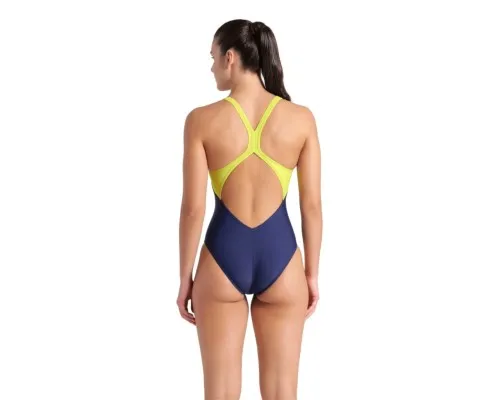 Купальник Arena Breath Swimsuit V Back Lb 008330-760 чорний, жовтий, зелений, синій 38 (3468337422044)