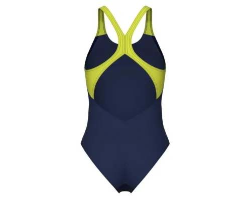 Купальник Arena Breath Swimsuit V Back Lb 008330-760 чорний, жовтий, зелений, синій 38 (3468337422044)