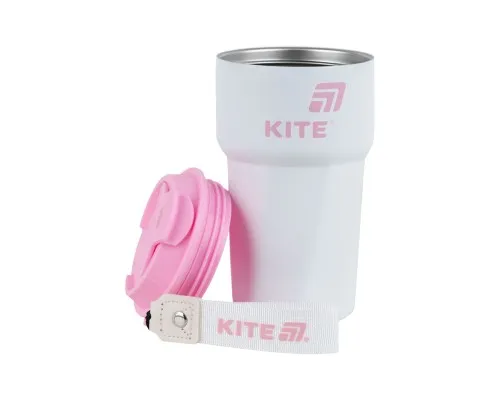 Термокружка Kite 450 мл біло-рожева (K25-1220-3)