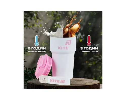 Термокружка Kite 450 мл біло-рожева (K25-1220-3)