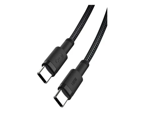 Дата кабель USB-C to USB-C 1.0m 100W braided black XO (NBQ199_С_Black)