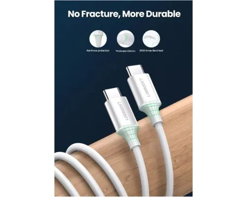 Дата кабель USB-C to USB-C 0.5m 3A 60W US264 white Ugreen (60517)