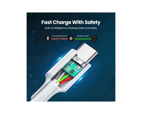 Дата кабель USB-C to USB-C 0.5m 3A 60W US264 white Ugreen (60517)