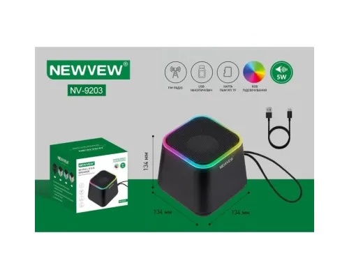 Акустична система NEWVEW NV-9203 RGB/BT/USB/TF/FM Black (NWVW-NV-9203-BK)