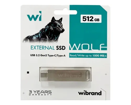 Накопичувач SSD USB 3.2 512GB Wolf Wibrand (WIEXSSD/WO512GB)