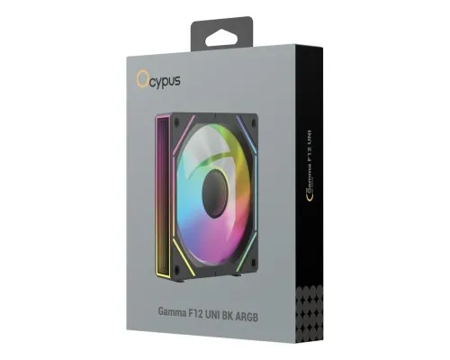 Кулер до корпусу OCYPUS GAMMA F12 UNI ARGB чорний (GAMMA-F12-BK1AM01U-GL)