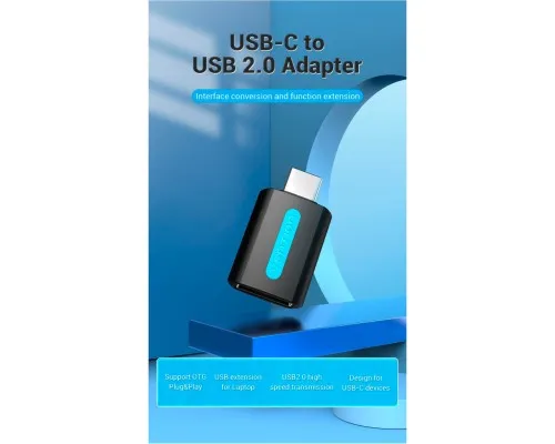 Перехідник USB 2.0 Type-C to USB AF (OTG) VENTION (CDTB0)