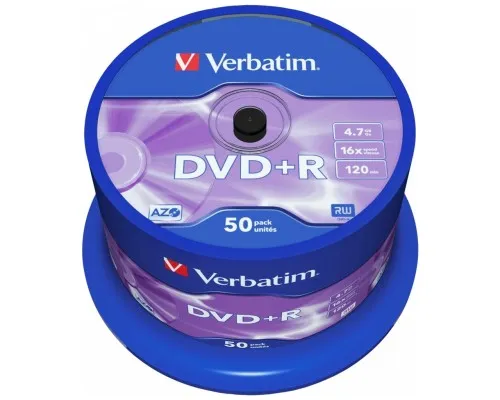 Диск DVD Verbatim 4.7Gb 16X CakeBox 50 шт (43550)